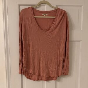 Madewell Dusty Rose Long Sleeve Top